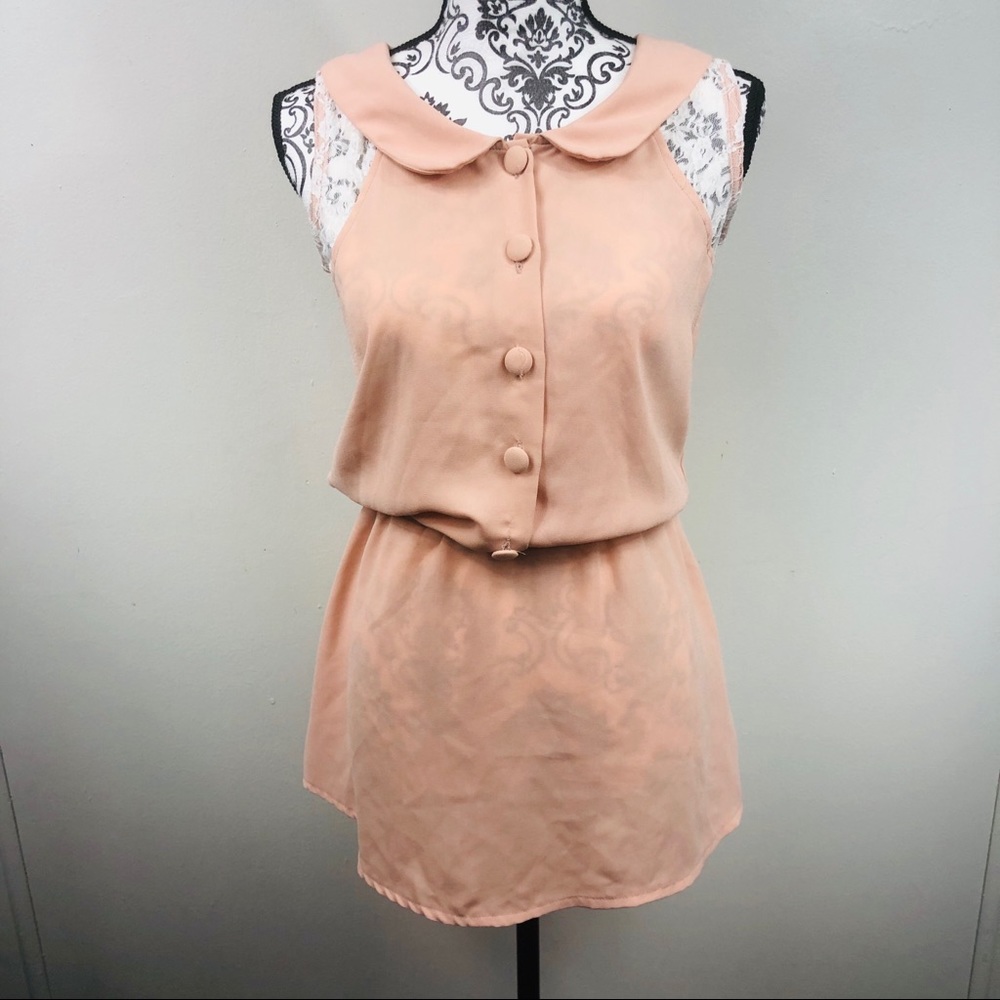 Adorable baby doll sleeve dress with lace detail
